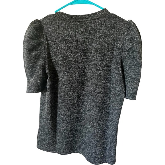 Tommy Hilfiger Puff Sleeve Shimmer Top - Black - Picture 2 of 4